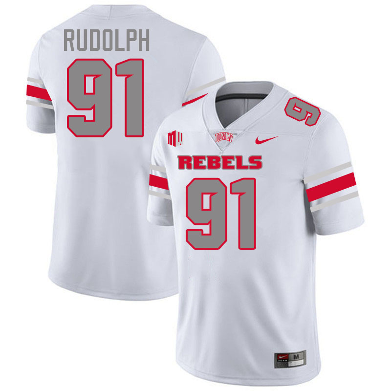 #91 Elias Rudolph UNLV Rebels College Football Jersey Stitched-White